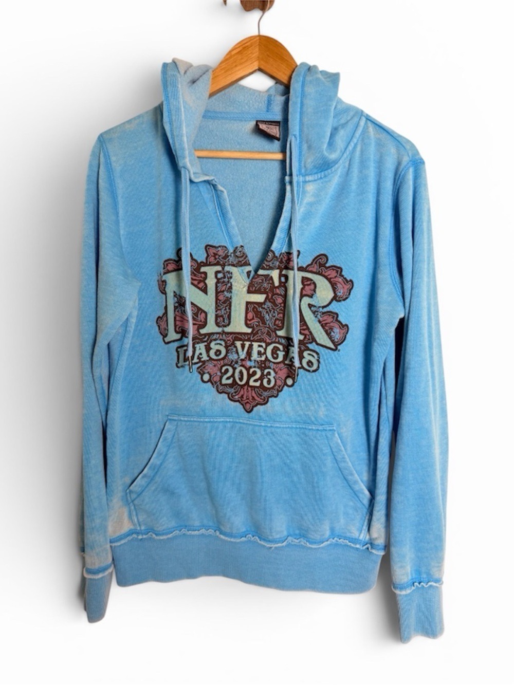 Y2K NFR Las Vegas Rodeo Hoodie Blue Western Graphic Sweatshirt